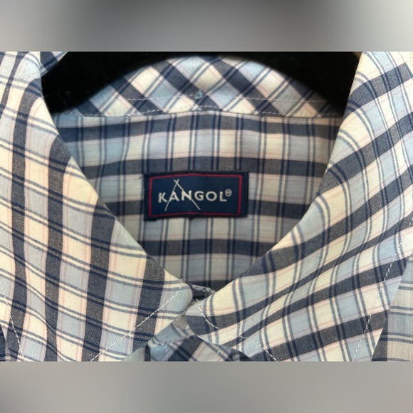 Kangol Mens Button Down Plaid Long Sleeve Shirt UK Size Medium - Picture 3 of 13